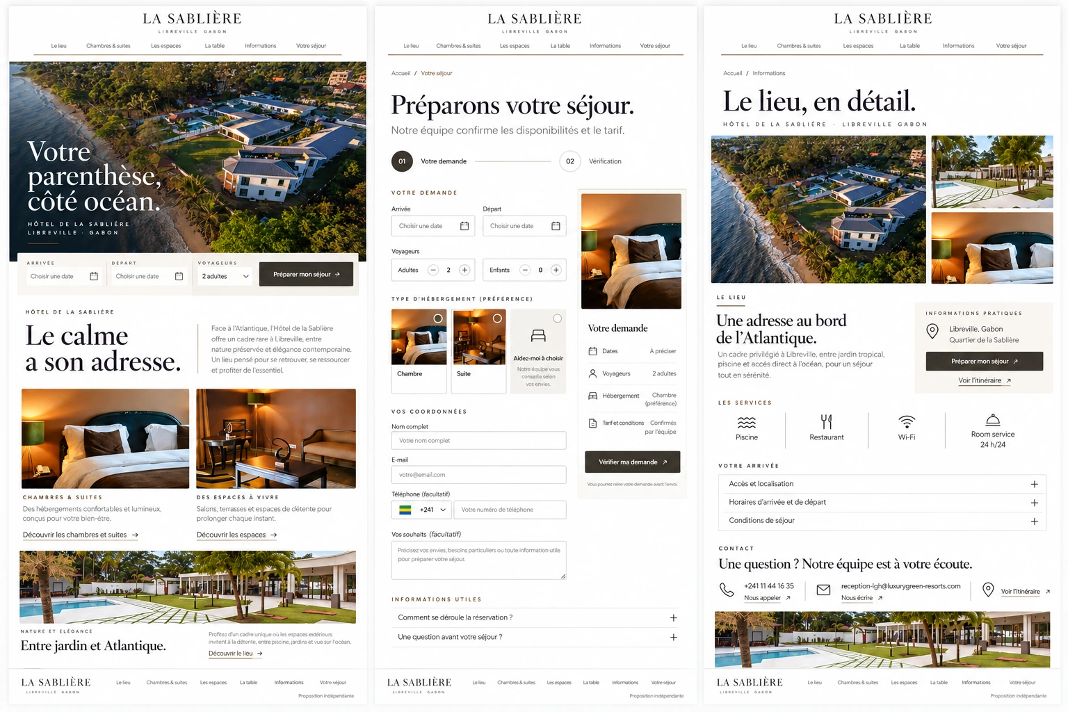 Hotel editorial interface direction